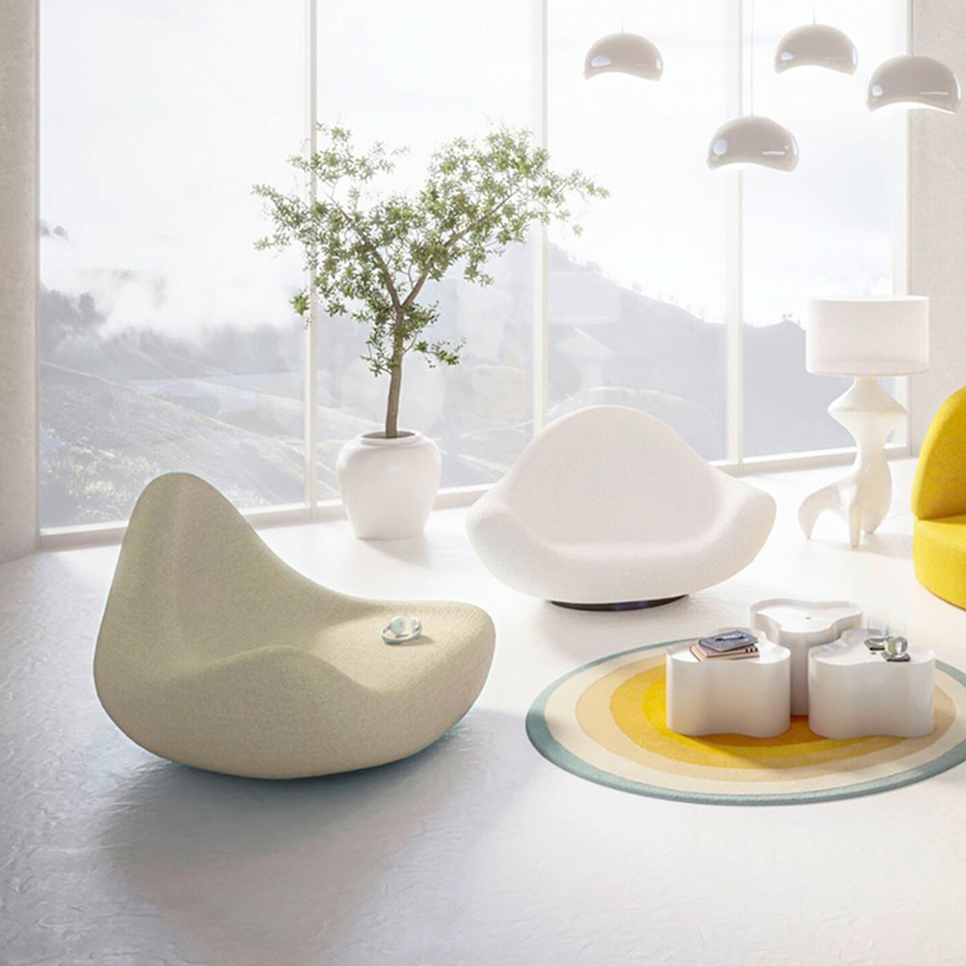 Fauteuil Glow Wave beige Kare Design