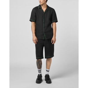 PHILIPP PLEIN Linen Bowling Shirt Plein Tennis
