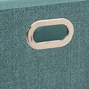 Panier tissu 15x31cm "Mix N' Modul" bleu pétrole chiné
