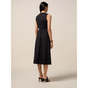 Oltre - Vestito midi con fiocco laterale - Nero