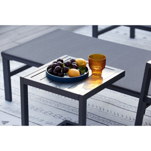 Lot de 2 transats et une table d'appoint gris  SITGES
