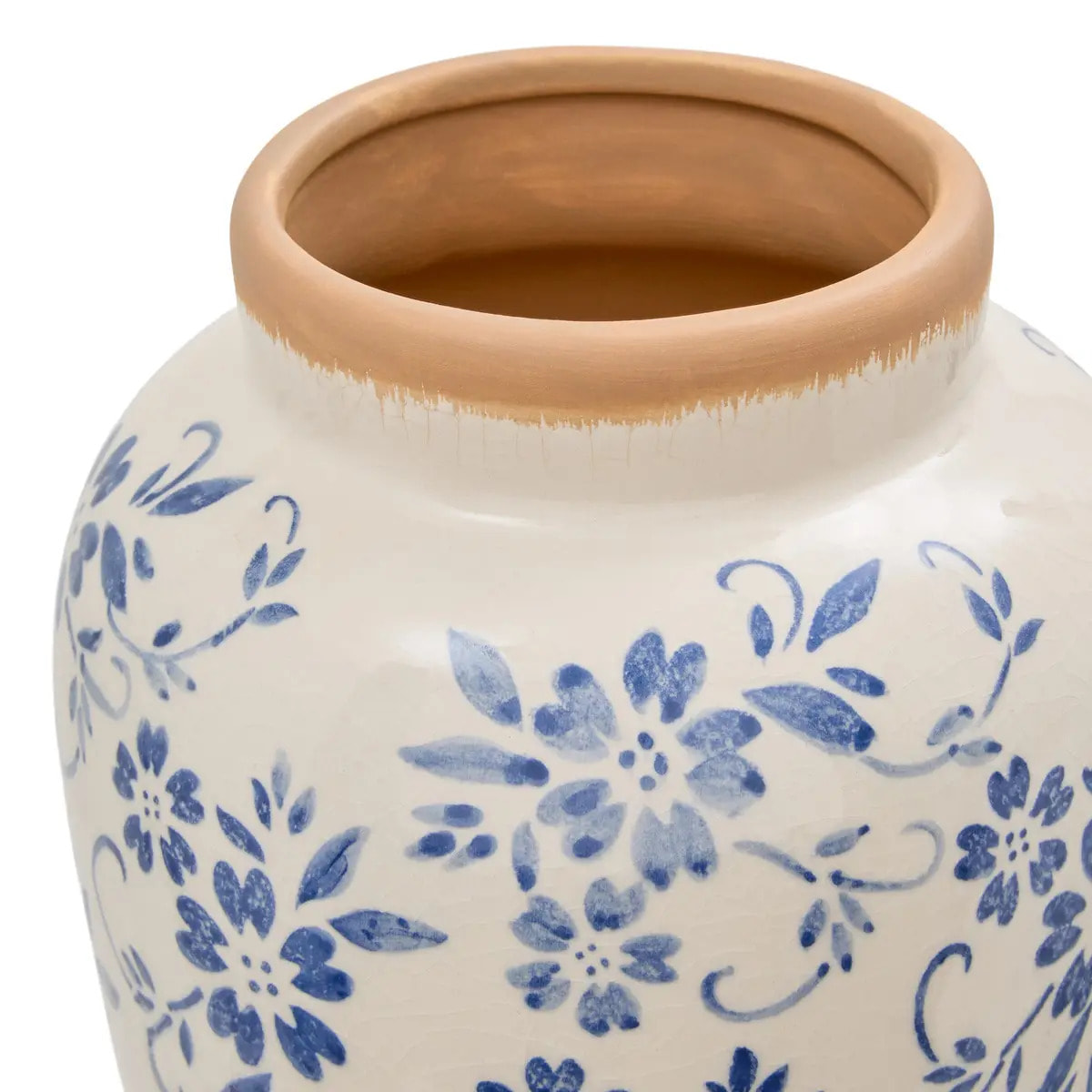 Vase en céramique Japo H.23,5cm bleu