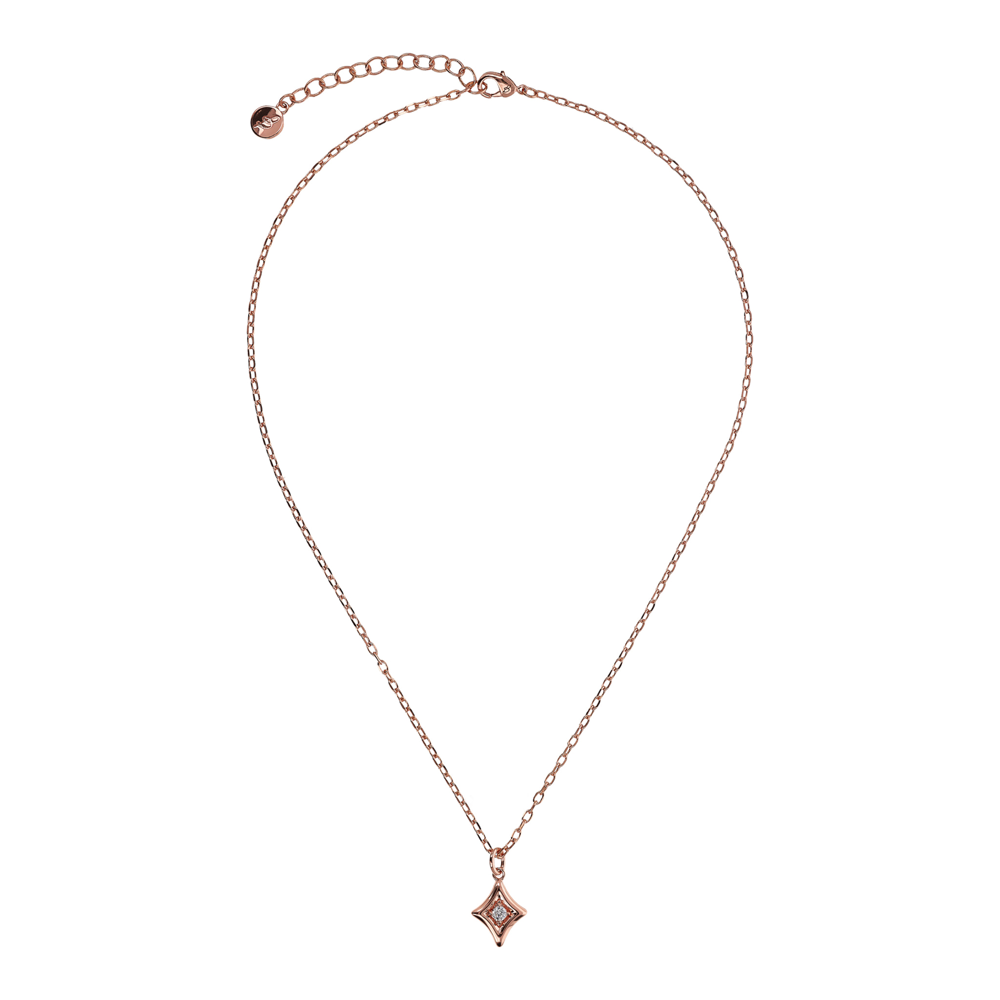 Collana Girocollo Catena Forzatina e Pendente Étoile Reversibile Smaltato Turchese con Cubic Zirconia