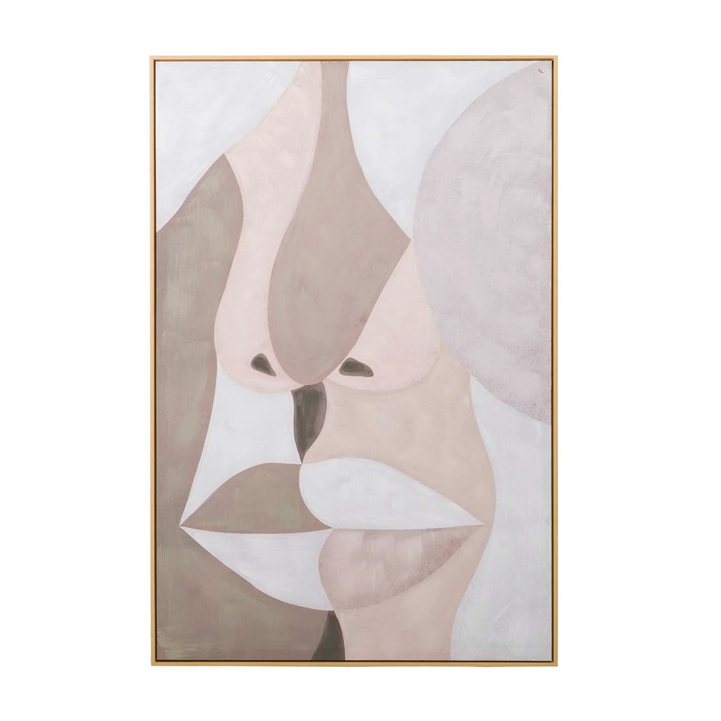 Cuadro Cara Con Marco Beige 80x4x120 Cm