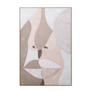 Cuadro Cara Con Marco Beige 80x4x120 Cm
