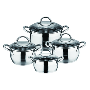 BATERIA COCINA 8P ACERO INOX IND C/TAPA GOURMET BG