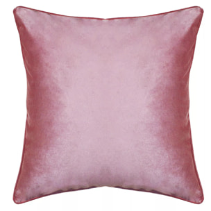 Housse de coussin polyester anti tache uni Velours uni blush-rose
