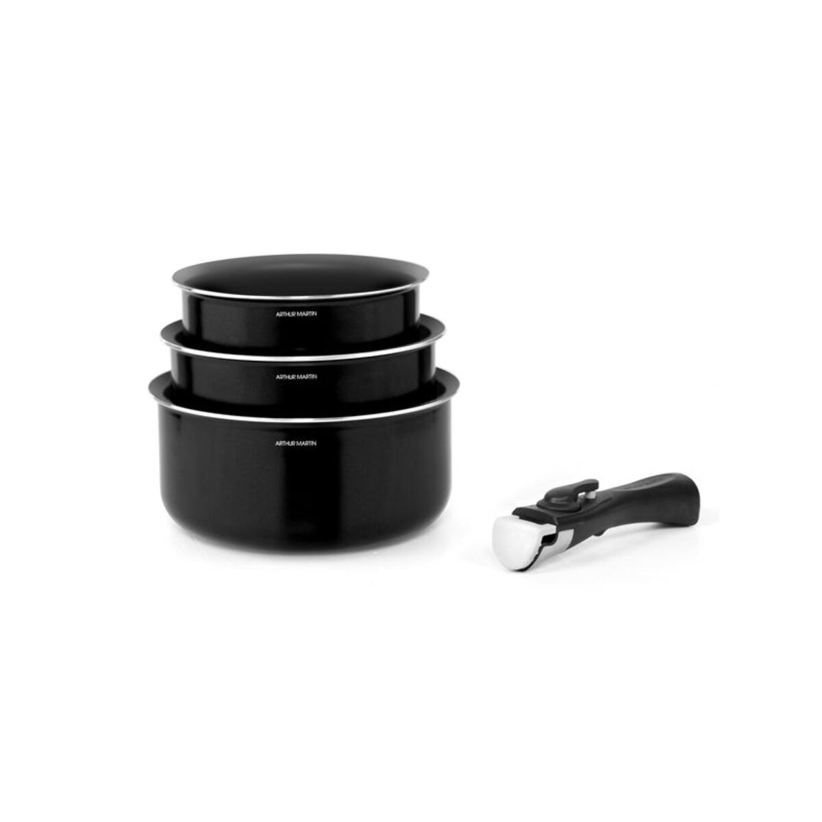 Set de 3 casseroles 16/18/20 Shiny Black