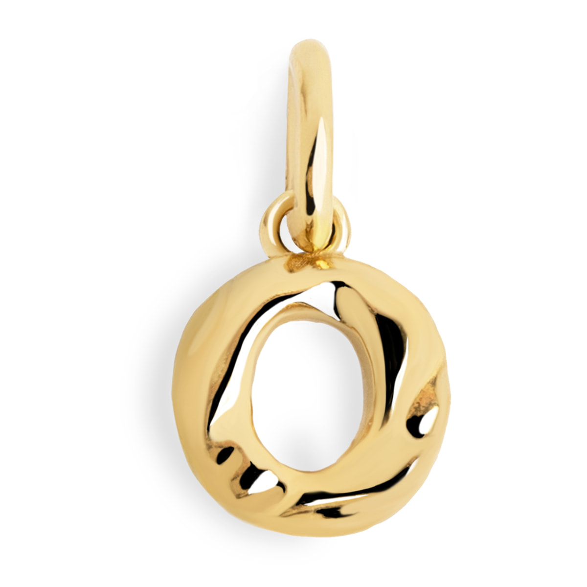 Charm Letter Organic Argento Placcato Oro