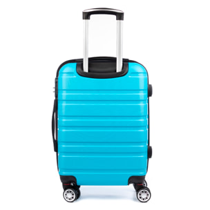 Set di 3 valigie Trolley espandibili, in materiale leggero ABS ad alta resistenza. Chiusura numerica, 4 ruote doppie girevoli a 360°.