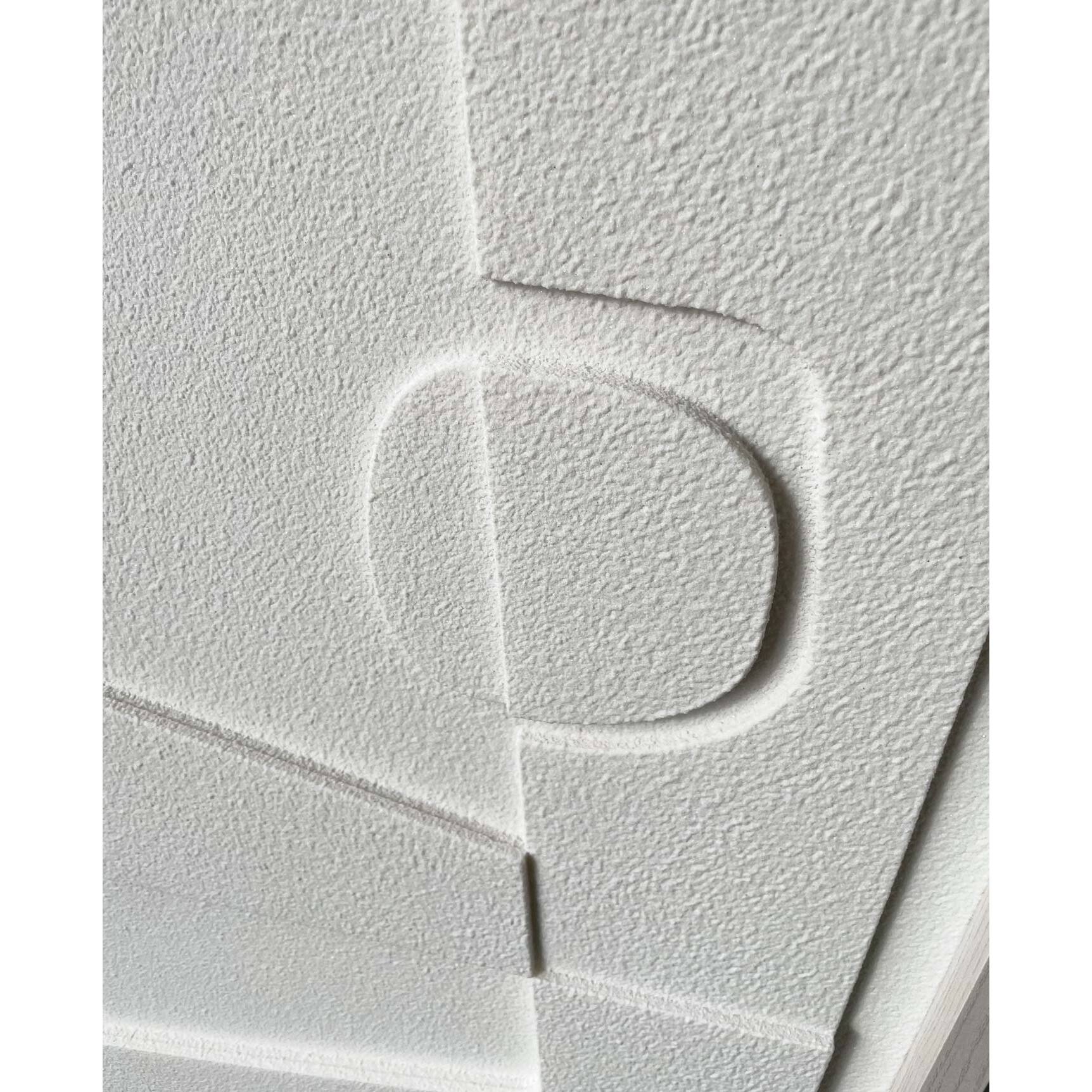 Cuadro Curves resina 3D texturizado blanco 90x60x4 cm