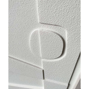 Cuadro Curves resina 3D texturizado blanco 90x60x4 cm