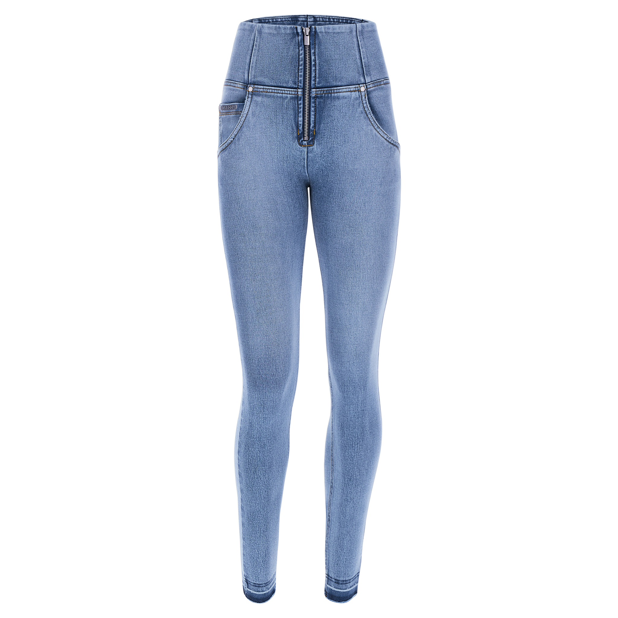 Jeans push up WR.UP® 7/8 vita alta e fondo con taglio vivo