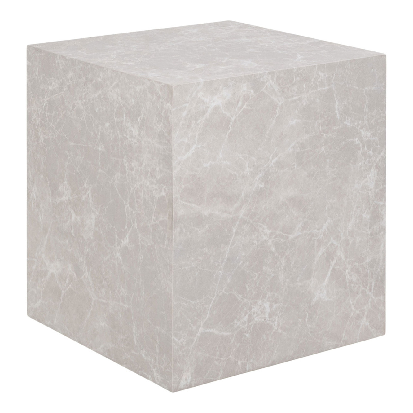 Tavolino d'appoggio Prague effetto marmo beige 40x40x45 cm