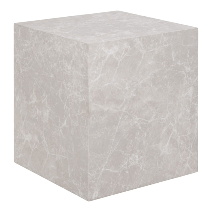 Tavolino d'appoggio Prague effetto marmo beige 40x40x45 cm