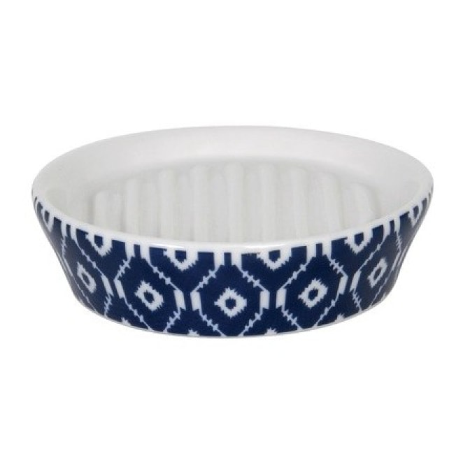 Porte Savon Céramique IKAT Bleu & Blanc MSV