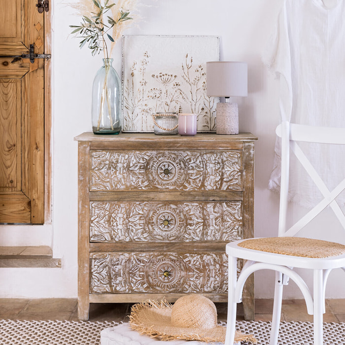 Commode "Shirel" manguier 3 tiroirs