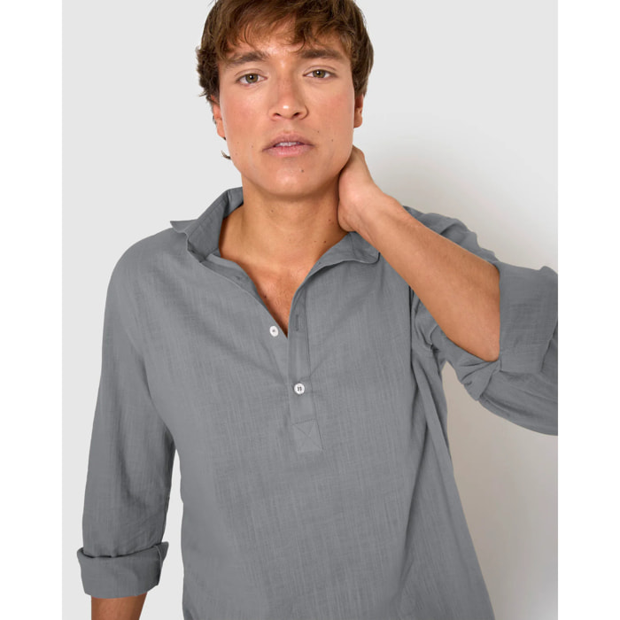 Camisa algodón azul