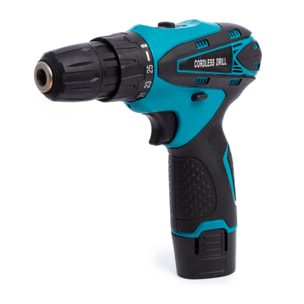 Taladro eléctrico inalámbrico 12V con doble velocidad, maletín de transporte y 24 accesorios. DOBLE BATERIA 2600mah.