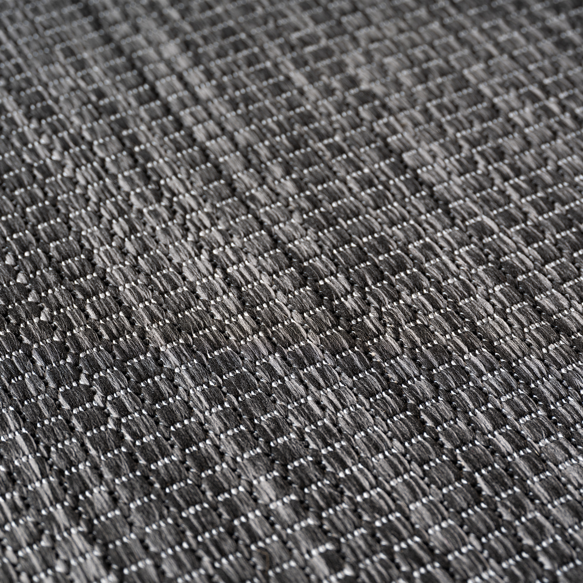 MIRA - Tapis intérieur/extérieur noir à aspect naturel