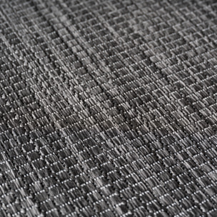 MIRA - Tapis intérieur/extérieur noir à aspect naturel
