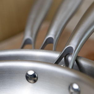 Lot de 3 poêles en acier inoxydable - tous feux TRINOX