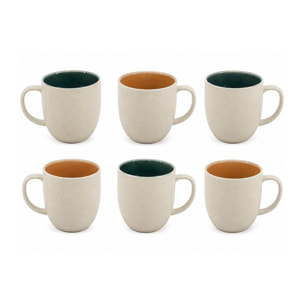 Lot de 6 mugs, CORALIA
