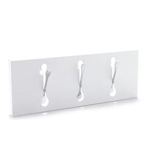 Porte-manteau mural Tomasucci BIN 3 WHITE, métal blanc mat, 48 × 3 × 18 cm