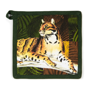 Set Torchon, Manique et Gant de Cuisine Excelsa – Leopard, Coton Multicolore