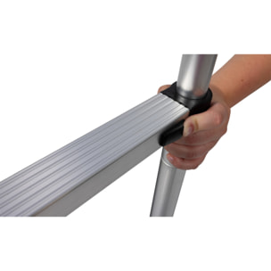 Echelle télescopique en aluminium 320cm - Argenté / Noir