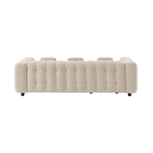 Canapé d'angle réversible 3-4 places bouclette texturée. beige. capitonné structure bois d'eucalyptus et contreplaqué