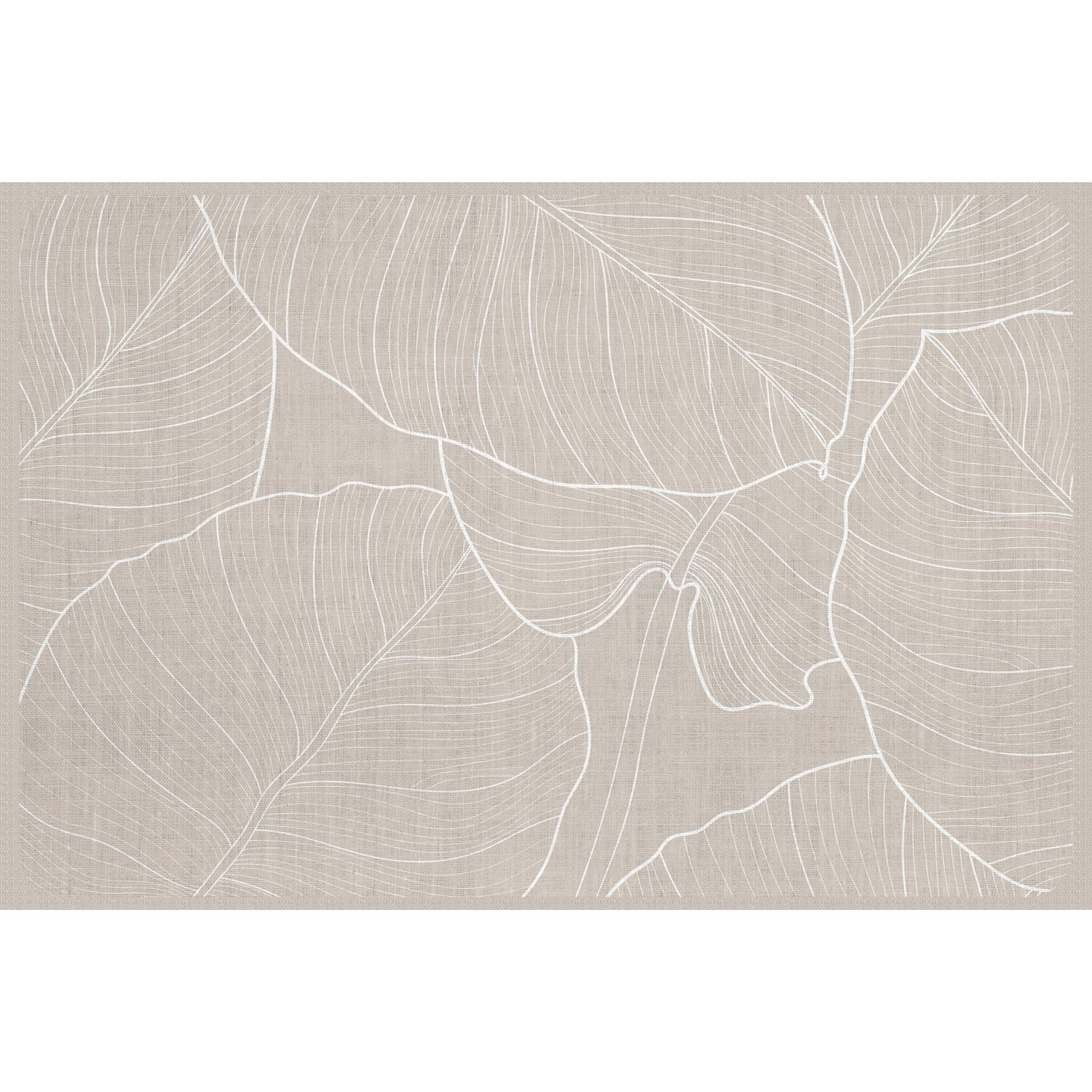 Set de 4 individuales de vinilo CERAMIKO, Hojas beige 4u-30x45 cm