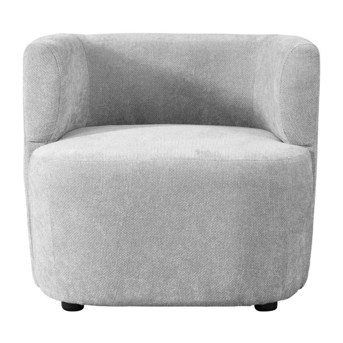 Poltroncina moderna da salotto in tessuto grigio chiaro - Seattle