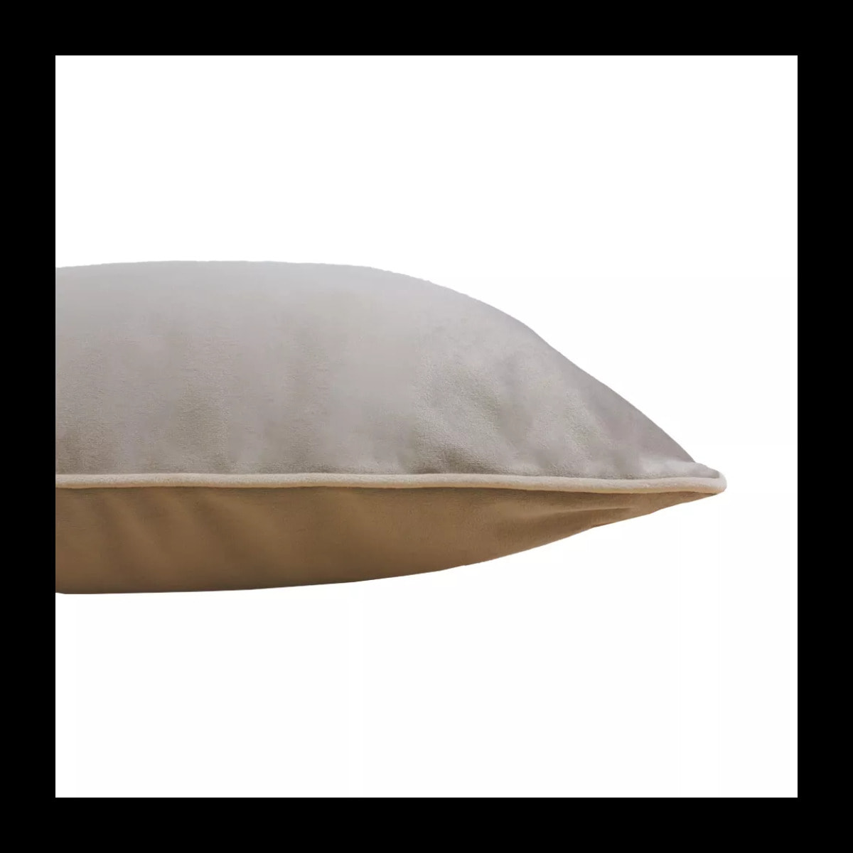 Housse de coussin polyester anti tache uni Velours uni taupe-latte