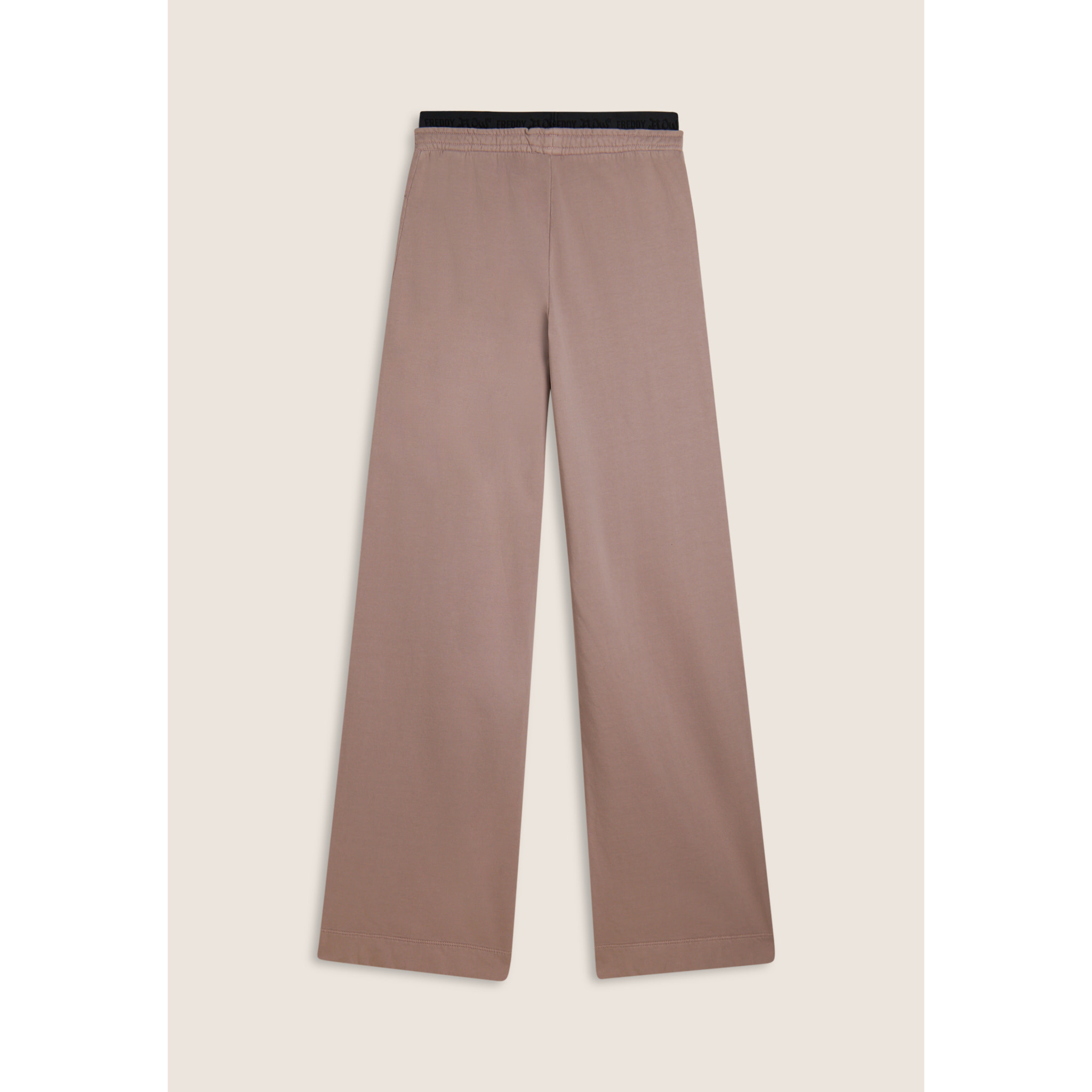 Pantaloni wide leg in felpa con stampa Flow