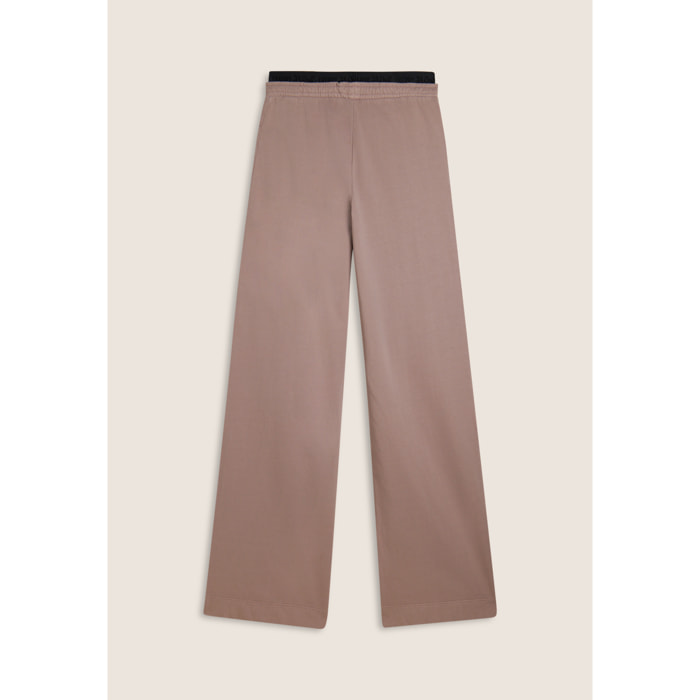 Pantaloni wide leg in felpa con stampa Flow