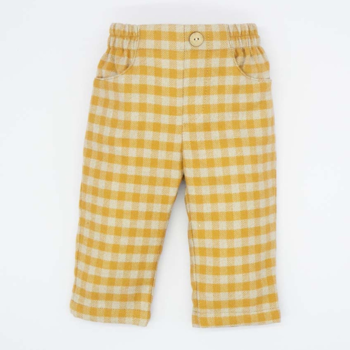 PANTALÓN CUADROS MOSTAZA