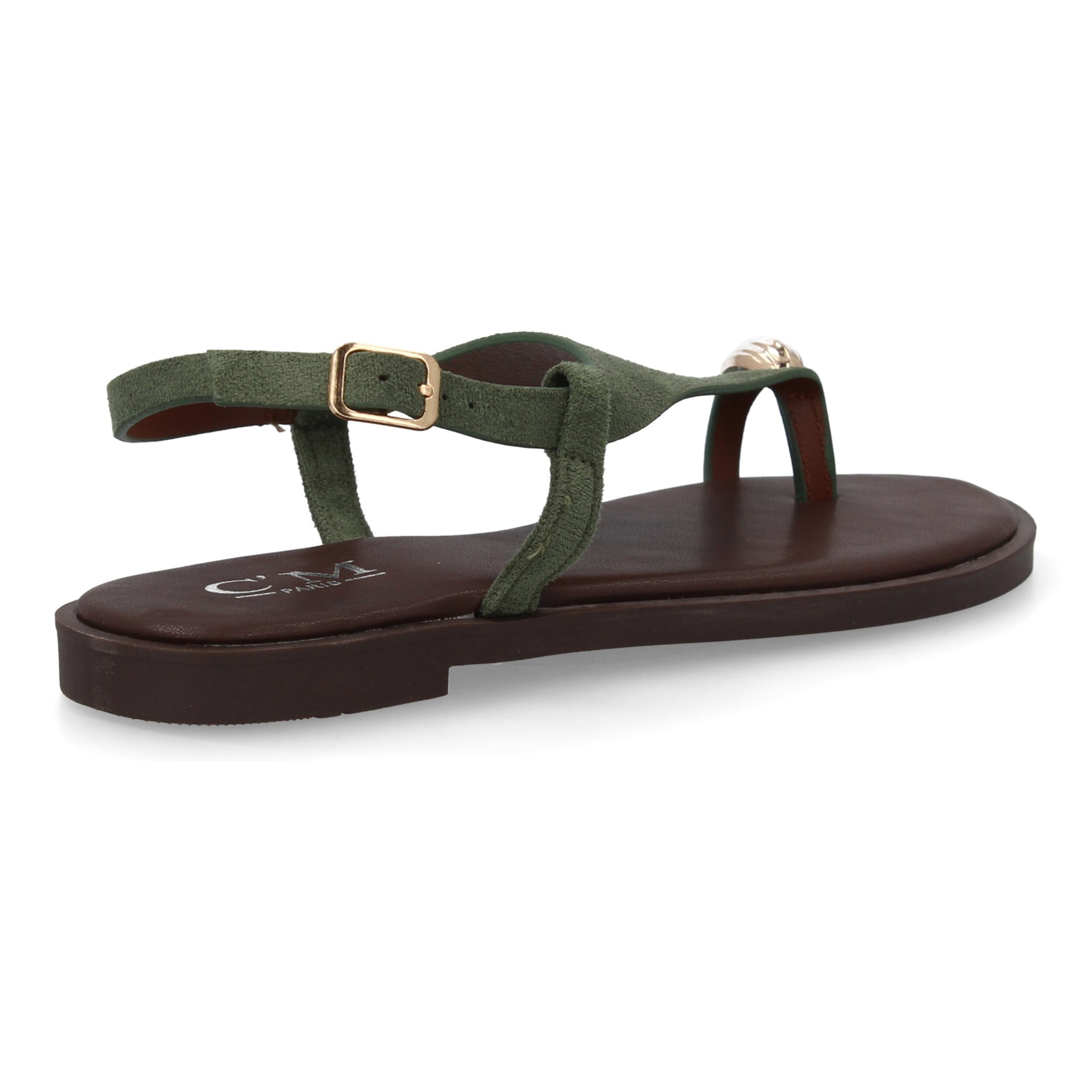 Sandalia plana empeine cubierto mujer