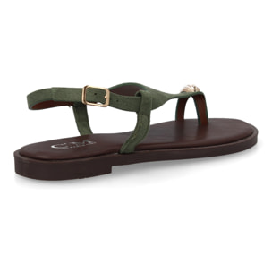 Sandalia plana empeine cubierto mujer