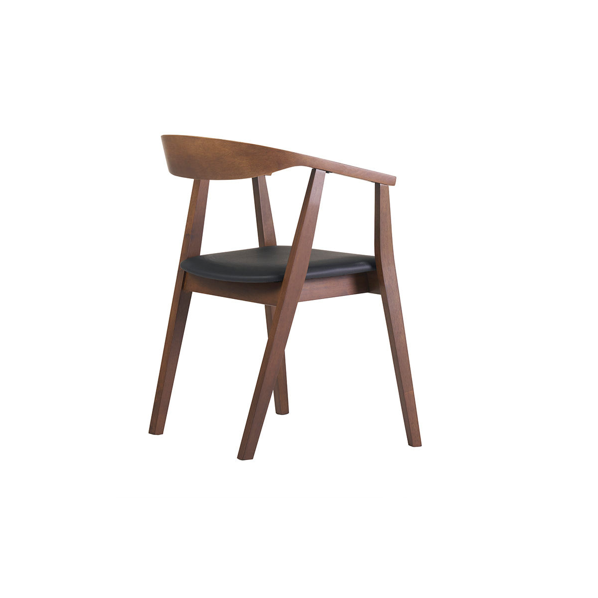 Chaises scandinaves design noir et bois foncé (lot de 2) BAHIA
