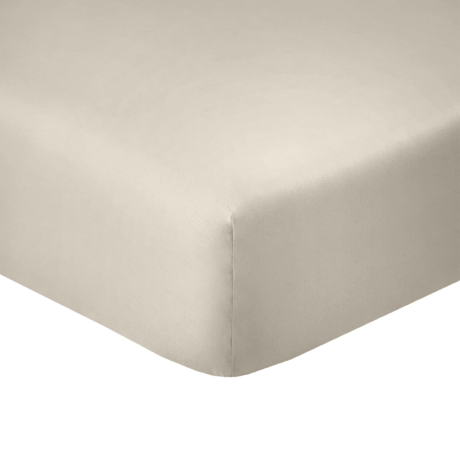 Drap housse uni 100% coton - essentiel - ivoire
