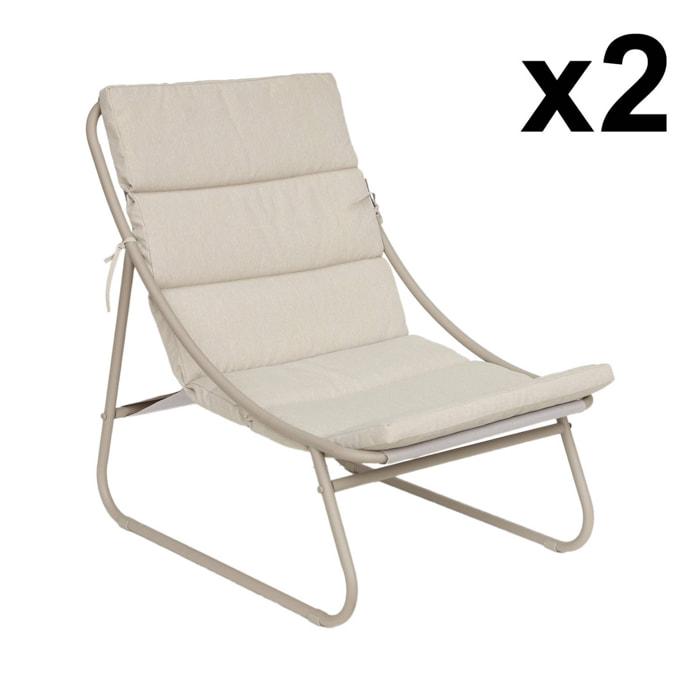 Fauteuil relax acier (lot de 2) EDENA