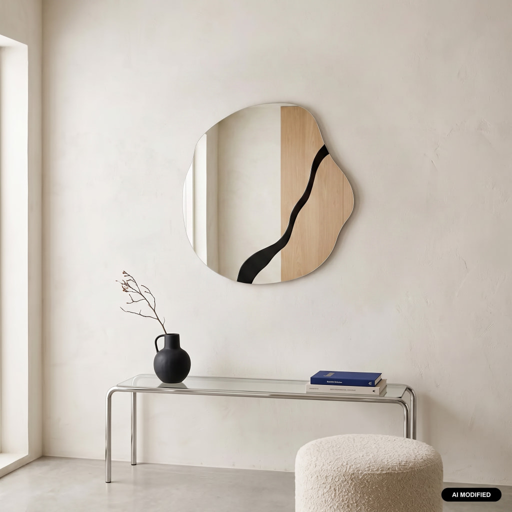 Miroir organique motif bois 74,5cm VANO