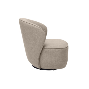 Fauteuil design pivotant en tissu effet velours texturé taupe AMBER