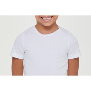 T-shirt girocollo bimba in cotone organico