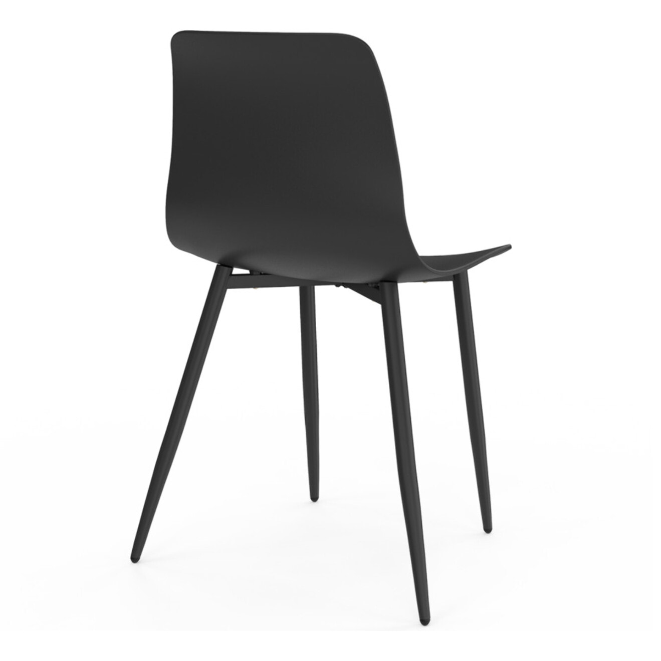 Chaises Nala noires et pieds métal - lot de 6