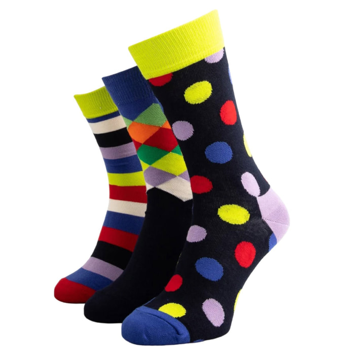 Calcetines 3-pack big dot azul talla 41-46