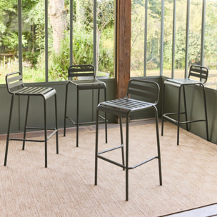Chaise haute de jardin acier 69cm (lot de 4) AMÉLIA