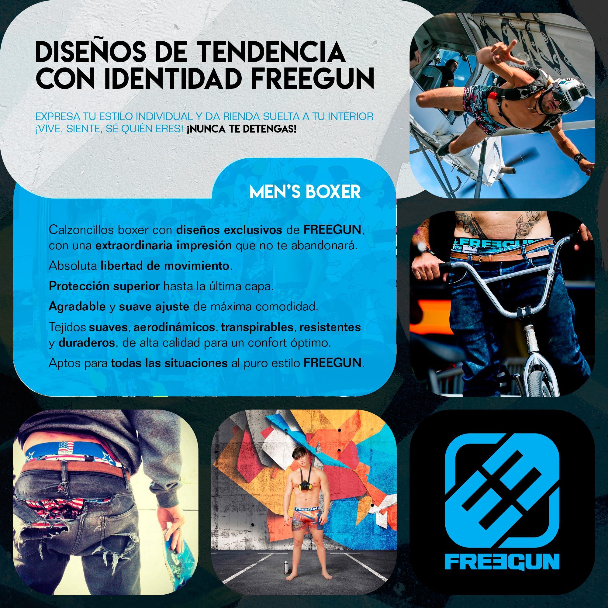 Calzoncillo boxer freegun bmx para niño