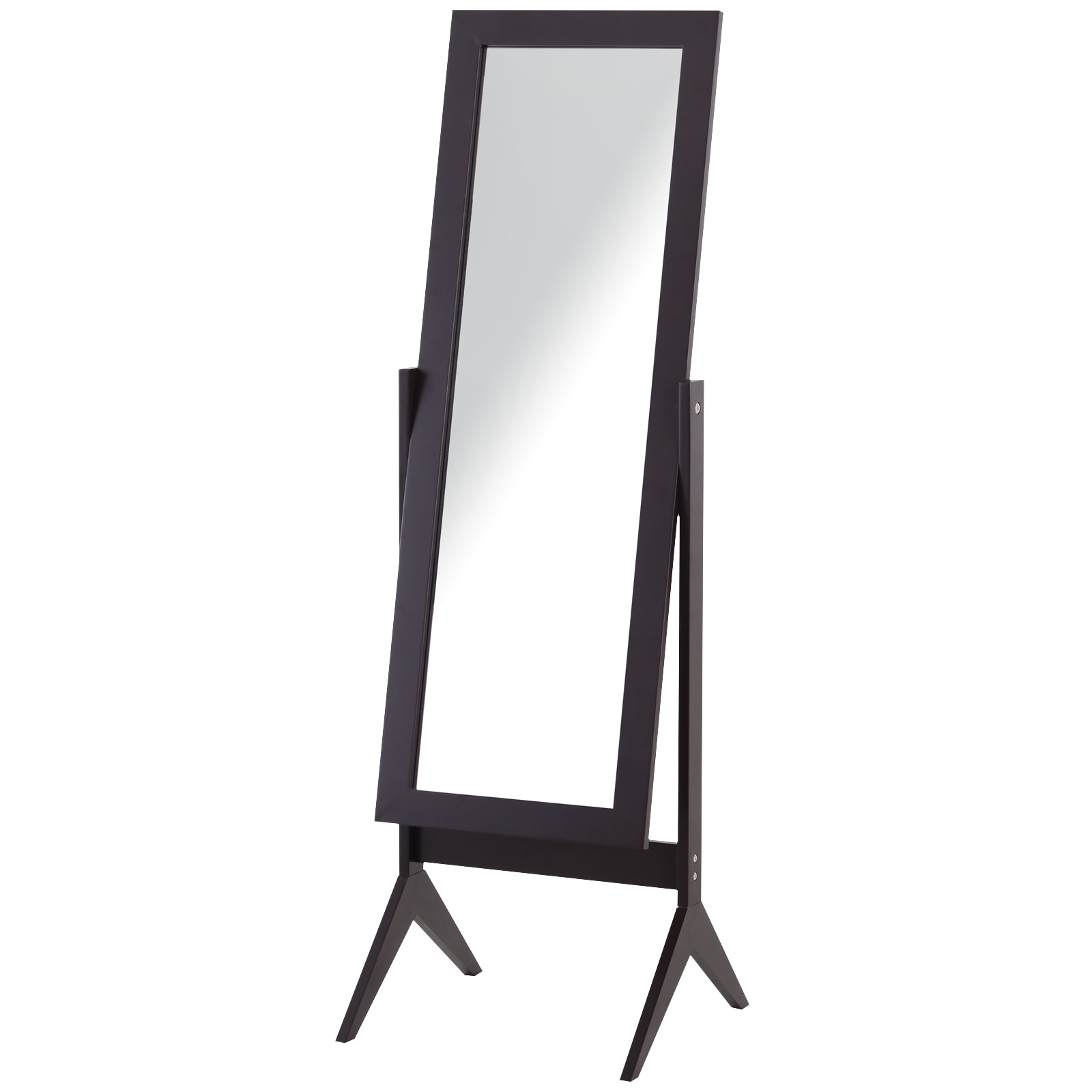 Miroir à pied inclinaison réglable dim. 47L x 46l x 148H cm MDF brun foncé